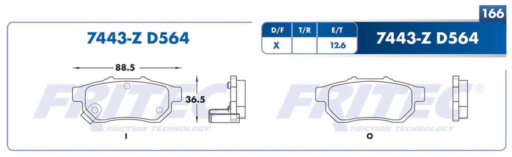 BALATA TRASERO HD FIT 10-15