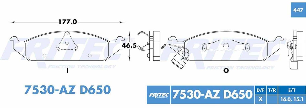 BALATA DELANTERO DG CIRRUS 4L 2.4 1995-2000 FRITEC