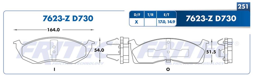 BALATA DELANTERO DG NEON 4L 2.0 1999-2005 FRITEC
