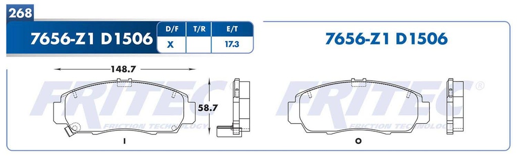 BALATA DELANTERA HONDA ACCORD 4L 2.3 2008-201