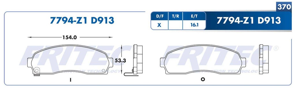 BALATA DELANTERO CV EQUINOX 6V 3.4 2005-2006