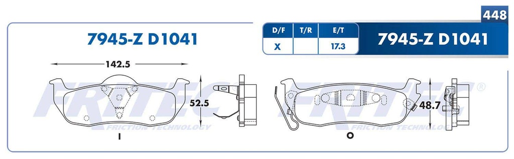 BALATA TRASERO NS TITAN 6L 1.8 2005-2006    WD1041