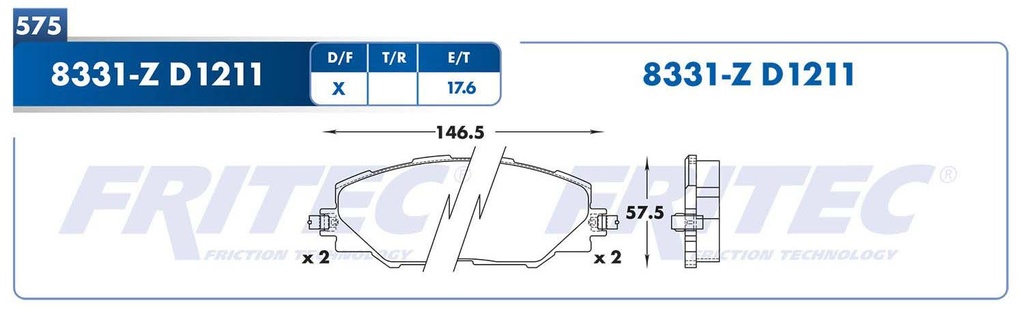 BALATA DELANTERO TY CAMRY 07-11 = WD1211
