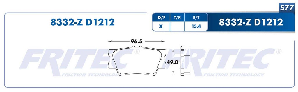 BALATA TRASERO TY RAV 4 06-07