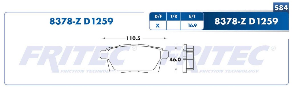 BALATA TRASERO FD EDGE 07- 8807