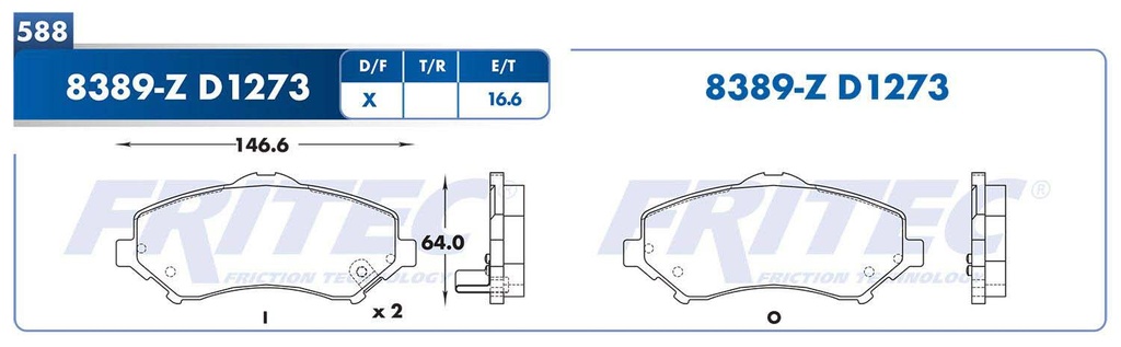BALATA DELANTERO DG NITRO 6L 3.7 2007-2008