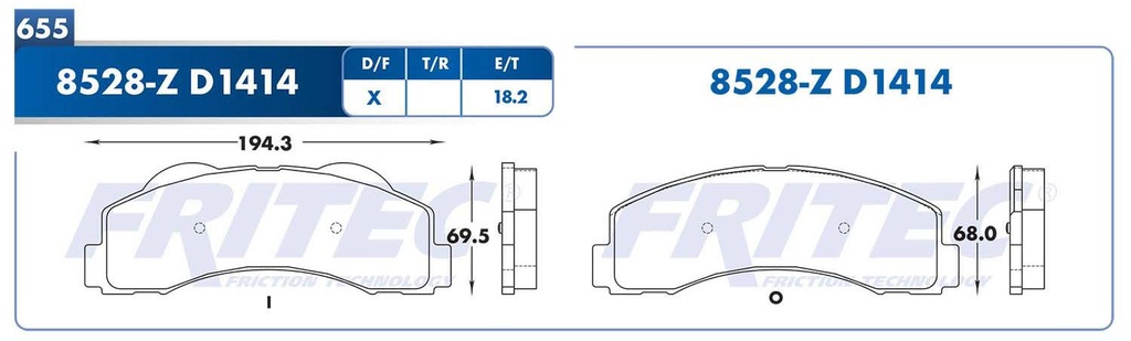BALATA DELANTERO FD F150 8V 4.6 2010-2011 FRITEC