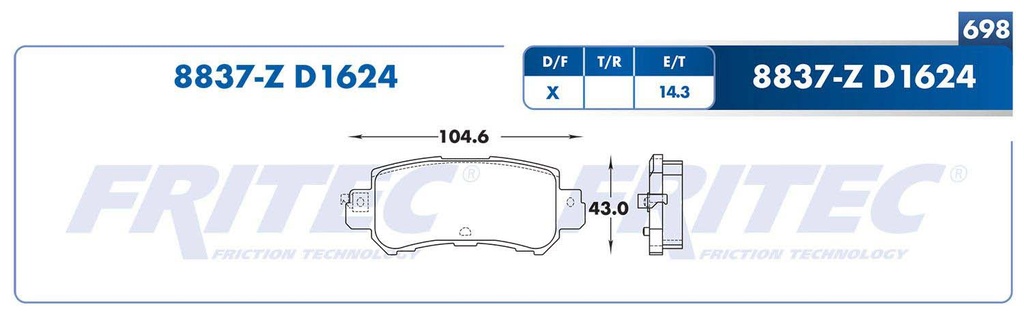 BALATA TRASERO MZ CX-5 13-16
