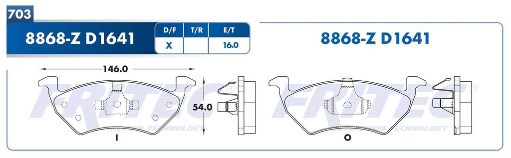 BALATA DELANTERO VW GOL 15-16 SAVEIRO