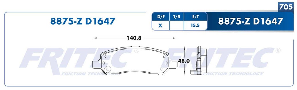 BALATA TRASERO DG DART 13