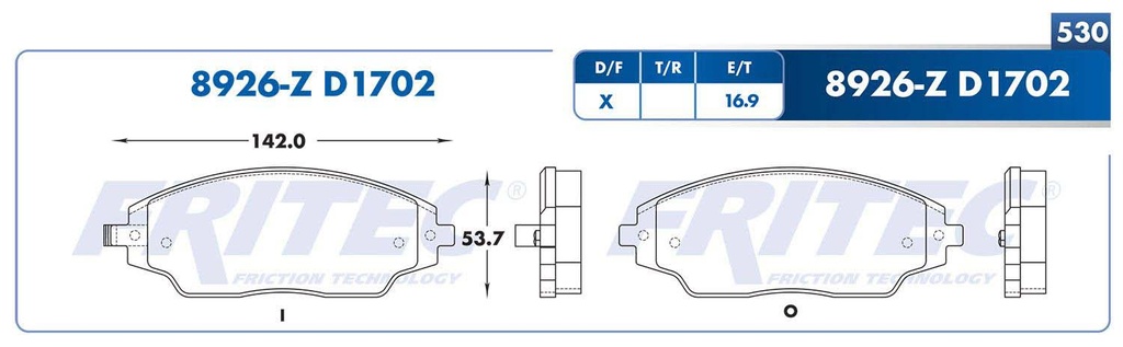 BALATA DELANTERO CV SONIC CRUZE    SPC-7Y72-Z