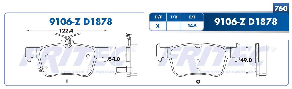 BALATA TRASERO HD CIVIC 16-19