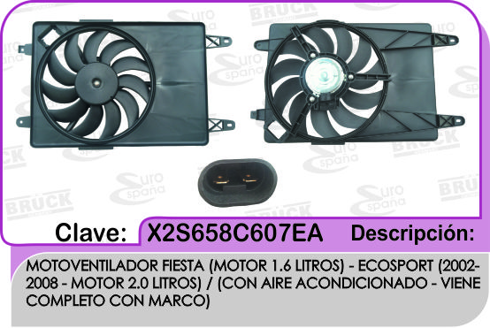 MOTOVENTILADOR FD FIESTA 1.6 02-08