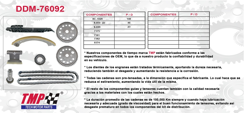 KIT DISTRIBUCION CV MALIBU 2.0 00-10 ASTRA 2.2 CAVALIER 2.2