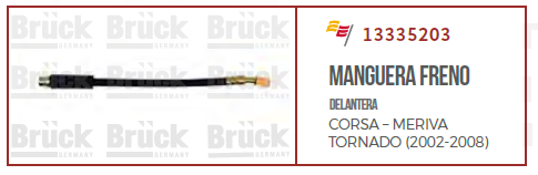 MANGUERA FRENO DELANTERO CV CORSA TORNADO MERIVA