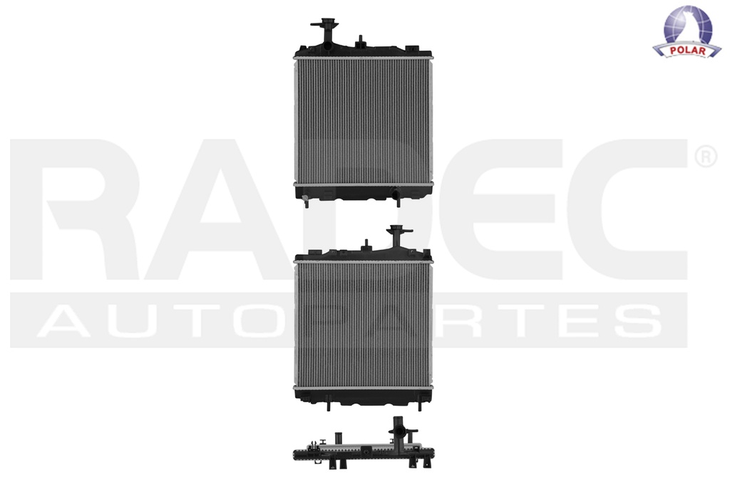 RADIADOR MT MIRAGE 15-20/DG ATTITUDE 15-20 L2 1.2 LTS STD CORTO 14 3/4X16 1/3X16MM ALUM SOLD POLAR