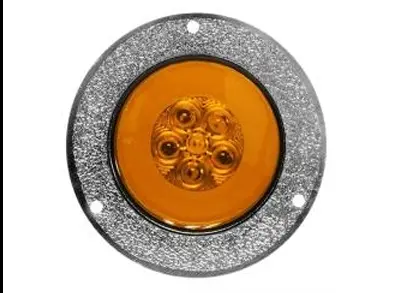 PLAFON GEL REDONDO 2.5" 6 LED AMBAR 2  FUNCIONES FIJO Y ESTROBO 12-24V PIEZ