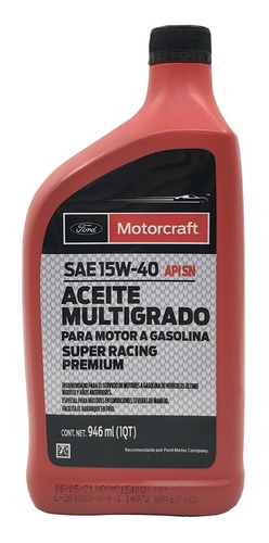 ACEITE MOTOR GASOLINA MULTIGRADO 15W40 1LTS