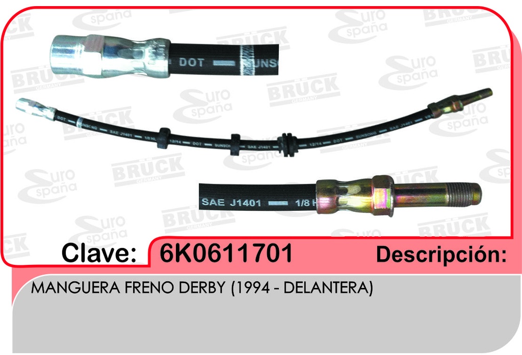 MANGUERA FRENO DELANTERO VW DERBY
