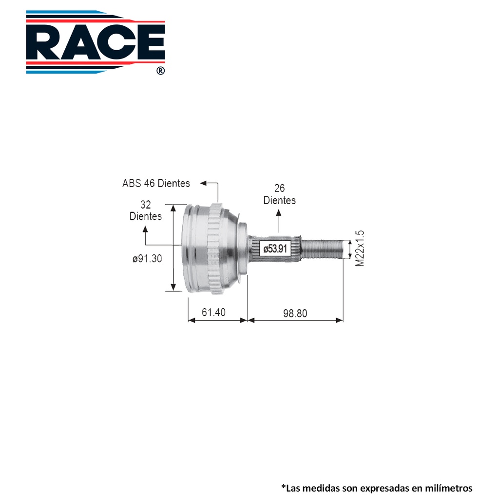 ESPIGA LADO RUEDA DG STRATUS 327240-GROB CV-247-SYD