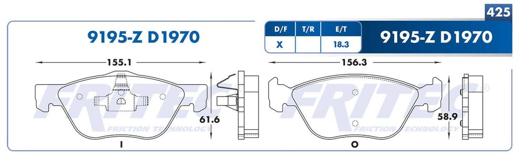 BALATA DELANTERO DG 700 15-