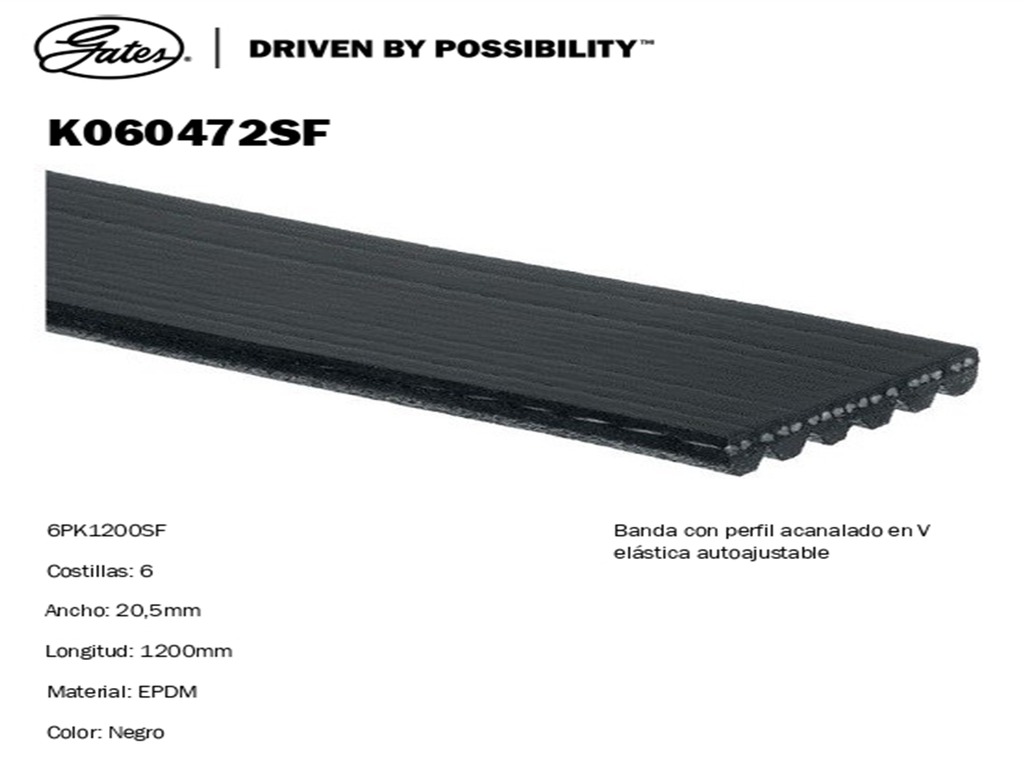 BANDA ALTERNADOR VW GOL CROSSFOX 09-13 C/AIRE C/DIRREC 6PK1200SF 030-145-933AL