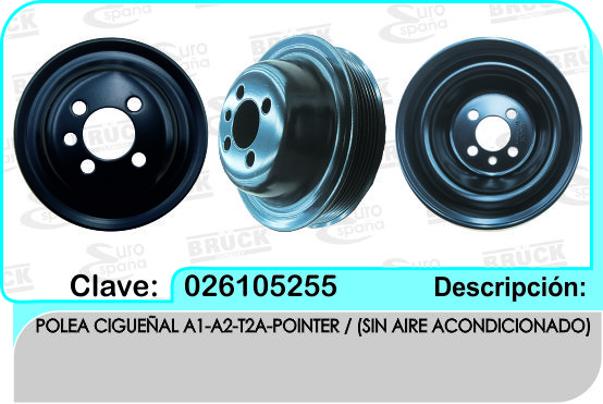 POLEA CIGUEÑAL VW A1 A2 POINTER S/AIRE