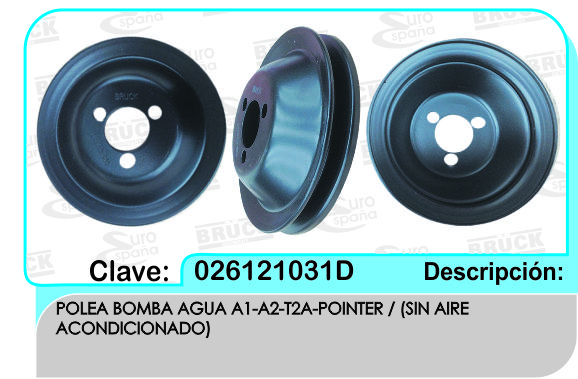 POLEA BOMBA AGUA VW CARIBE GOLF A2 A3 COMBI POINTER BRIDA CH