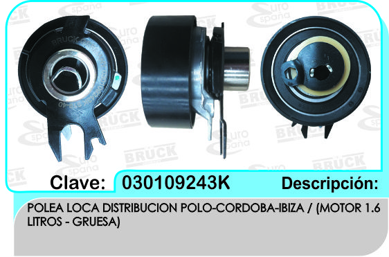 POLEA TENSORA DISTRIBUCION VW GOL POLO LUPO GRUESA 137044-KN
