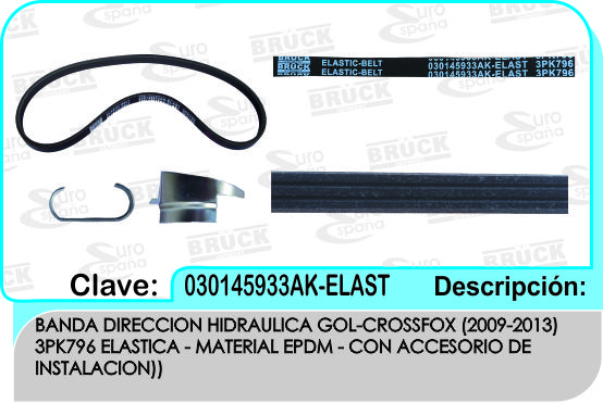 BANDA ALTERNADOR VW GOL CROSSFOX 09-13 3PK0796