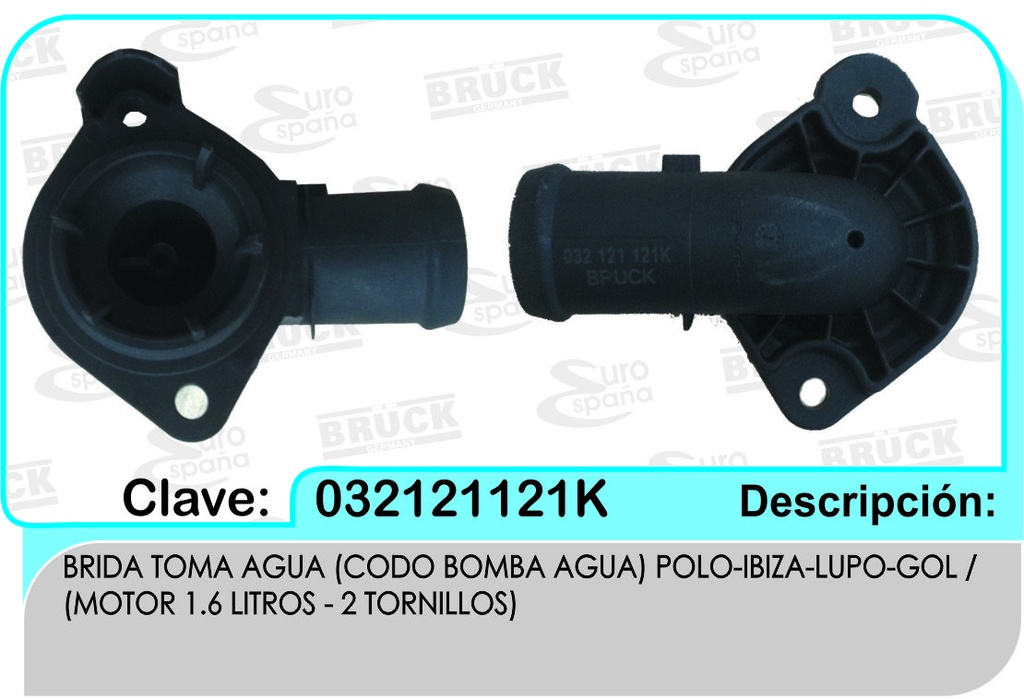 TOMA AGUA VW POLO GOL 1.6 CODO