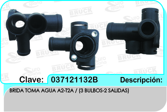 TOMA AGUA VW A2 A3 3 BULBOS 2 SALIDAS