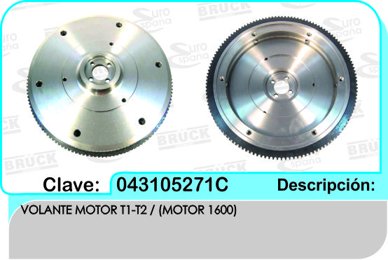 VOLANTE MOTOR VW A1 A2 MOTOR 1600 CREMALLERA