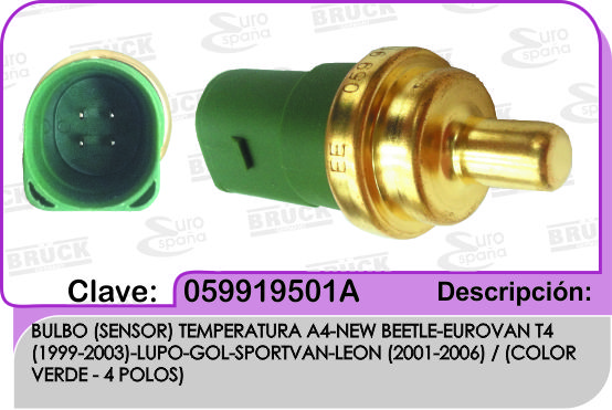SENSOR TEMPERATURA VW A4 VERDE