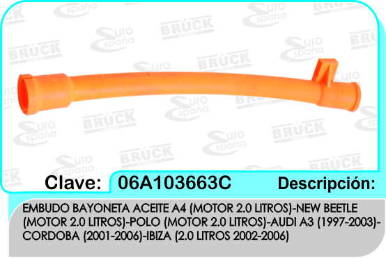 EMBUDO BAYONETA VW JETTA A 4 DERBY 00-05 2.0
