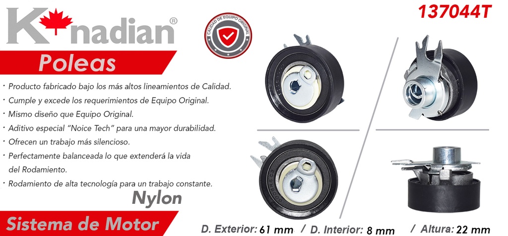 POLEA TENSORA DISTRIBUCION VW GOL POLO IBIZA 030-109-243K-BRUCK