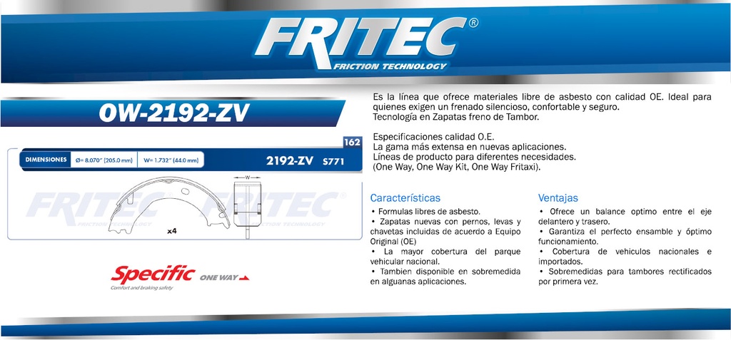 BALATA TRASERO FD F250 8V 5.4 2005-2010