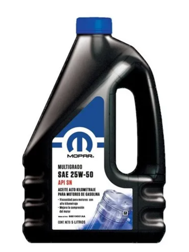 ACEITE MOTOR GASOLINA MULTIGRADO 25W50 5LTS