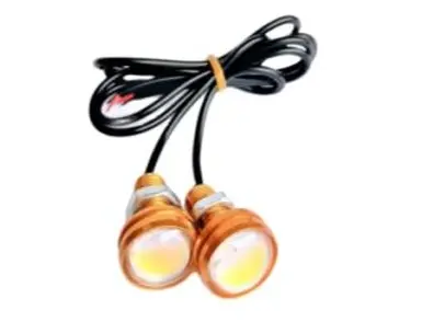FOCO OJO DE AGUILA LUZ AMBAR FIJA Y  ESTROBO 12V JUEG