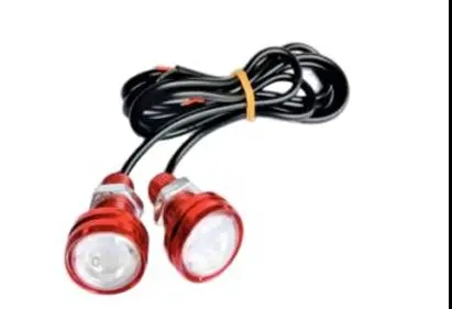 FOCO OJO DE AGUILA LUZ ROJA FIJA Y  ESTROBO 12V JUEG