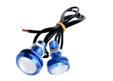 FOCO OJO DE AGUILA LUZ AZUL FIJA Y  ESTROBO 12V JUEGO