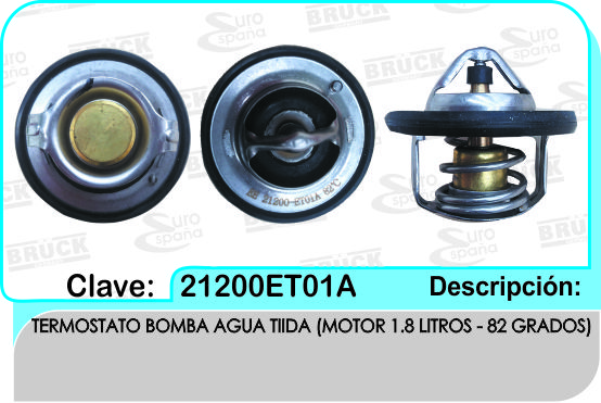 TERMOSTATO NS MARCH VERSA NP-300 16- X-TRAIL 07- TIIDA 1.8 SENTRA B16 B17 2.0 21200-ED00A-NS