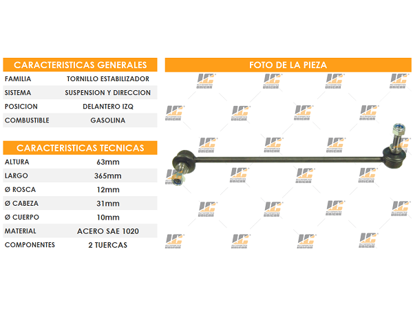TORNILLO ESTABILIZADOR VW GOLF IZQ