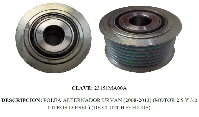 POLEA ALTERNADOR NS URVAN 08-13