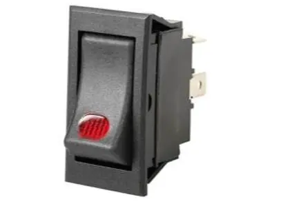 SWITCH 1 PASO ON/OFF 3 PUNTAS CON INDICADOR  ROJO 12V PIEZA
