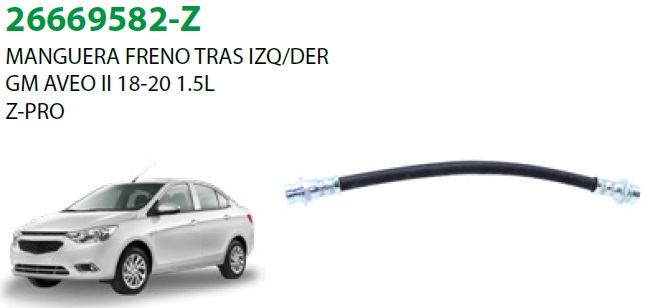 MANGUERA FRENO TRASERO CV AVEO II 19- DER/IZQ