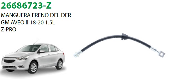 MANGUERA FRENO DELANTERO CV AVEO 18-20 DER