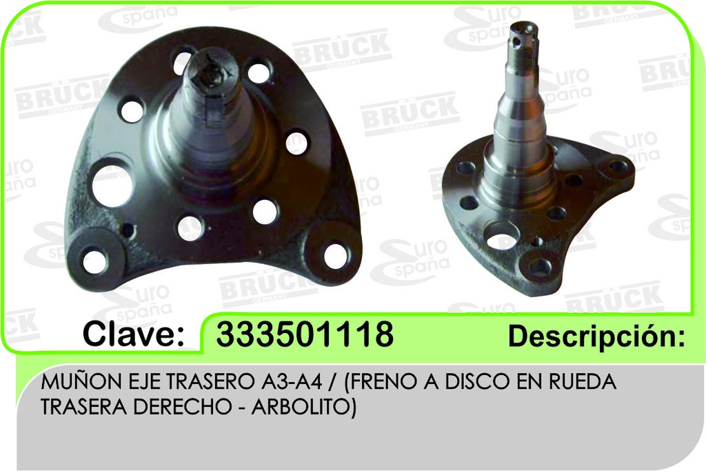 MAZA TRASERO VW A3 A4 DER MUÑON