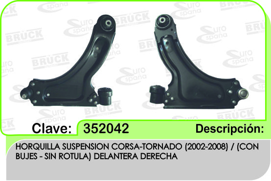 HORQUILLA CV CORSA 02-08 TORNADO 04-11 DER SIN ROTULA
