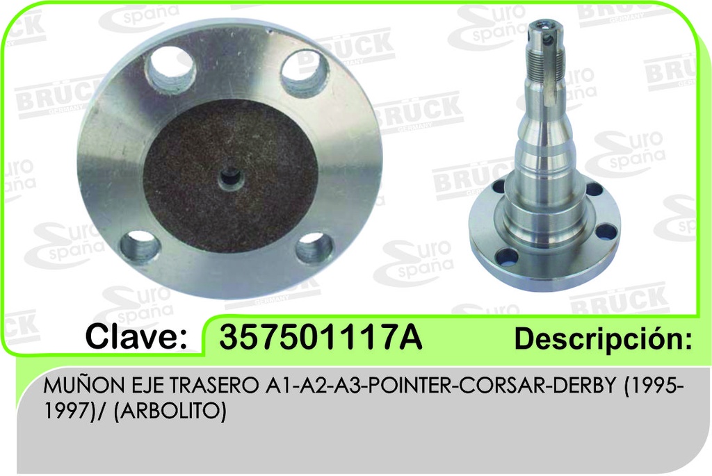 MAZA TRASERO VW POINTER A1 A2 A3 DERBY